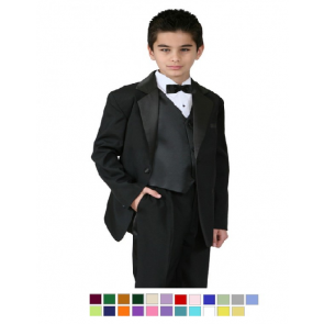 Boys Tuxedo With Any Color Vest Bow Tie And Necktie Toddler To Teen