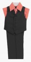 Boys Vest Set 4-Piece Vest Set with Pants Shirt and Tie All Colors