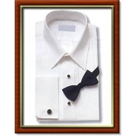 Tuxedo Shirt WHITE LAYDOWN Collar All Cotton French Cuff