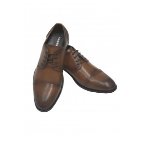 Brown Dress Shoe with Perforated Quarter by Faranzi