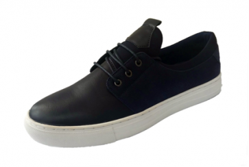 Mens Black Athelic Shoes with White Soles