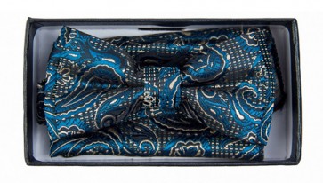 Boys Royal Blue With Paisley Pattern and pocket square