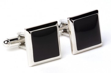 Cufflinks Faux Onyx Square Cuff Links