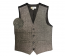 Mens Black and Grey Rustic Slim Fit Wool Tweed Vest with inner pocket