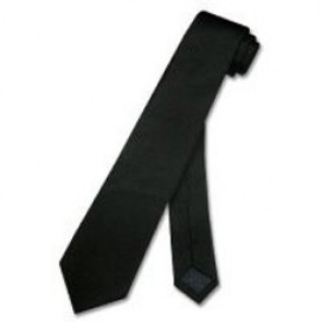 Skinny Black poly Selftie Necktie Mens 2.5 Inch