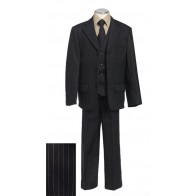 Boys Suit Black Brown Stripe Infant Toddler Children Teen