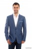 Mens Blue Linen Sports Coat Peak Lapel- Coat Only