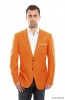 Mens Orange Linen Sports Coat Peak Lapel- Coat Only