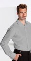Pearl Grey Microfiber Fitted Dress Shirt Laydown Collar