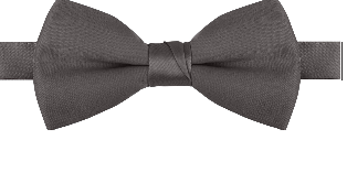 Mens Grey Poplin Poly Pre tied bowtie Non Shinny