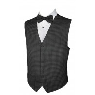 Tuxedo Vest TRYLUX CHARCOAL with SELFTIE BOWTIE Poly Satin