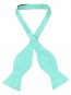 Mens Paisley Satin Self tie Bowtie Aqua