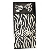 Mens Zebra Print Cummerbund Set