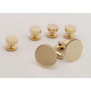 Cufflinks Studs PLAIN POLISHED Cuff Links and Studs Gold Can Be Engraved