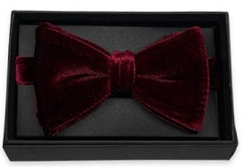 Mens Burgundy Velvet Pre-tied Bowties