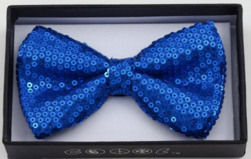 Royal Blue Sequin Pre-Tied Bow Tie Closeout