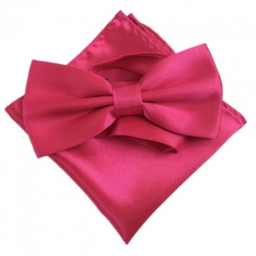 Satin Bow Tie Pre Tied Bowtie with Pocket Square Option