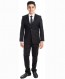 Perry Ellis boys 5 Piece 2 Button Notch Suit Black