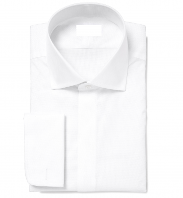 Mens Fitted  Poly Cotton Blend Convertible cuff Fly Front Dress Shirt By Ike Behar