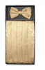 Mens Gold Paisley Pattern Cummerbund and Pre-tied Bowtie Set ONLY with Self tie Bowtie Optional