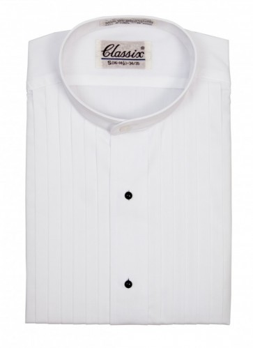 Tuxedo Shirt White Mandarin Collar Tuxedo Shirt