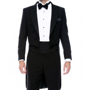 Mens Wool Tails Peak Lapel Coat Only