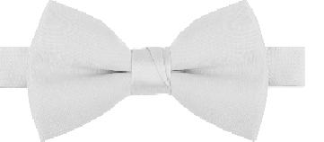Mens White Poplin Poly Pre tied bowtie Non Shinny