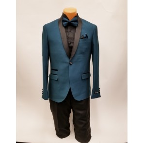 Teal with Black Shawl Lapel One Button Tuxedo- Prom 2019 - Wedding