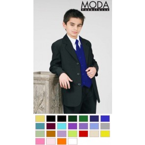 Boys BLACK Suit Color Vest Necktie Baby Toddler Youth Teen Suit