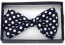 Mens Black and White Polka Dot Bowtie