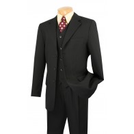 Budget Collection Three-Piece Single-Breasted Suit Black