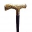 Walking Stick Gold Ornate Design Derby Handle Cane