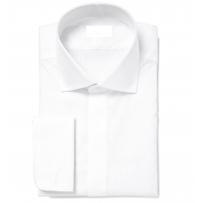 Mens Fitted  Poly Cotton Blend Convertible cuff Fly Front Dress Shirt By Ike Behar