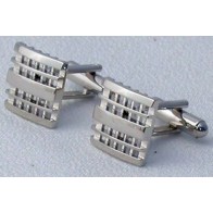 Cufflinks Waffle Design Silver Cuff Links
