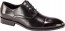 Black Leather Tuxedo Cap Toe Shoes by Giovanni