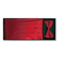 Cummerbunds Bowtie BURGUNDY Silk Cummerbund and Bow Tie Set