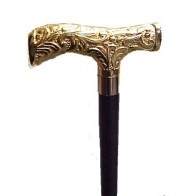 Walking Stick Gold Ornate Design Derby Handle Cane
