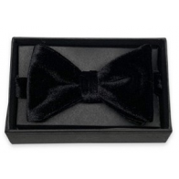 Mens Black Velvet Pre-tied bowtie- Holiday Apparel 