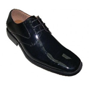 Classic BLACK Patent Leather Lace Up Tuxedo Shoes