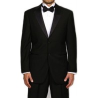 Slim Fit Tuxedo Two Button Notch Lapel Black | Prom  Wedding