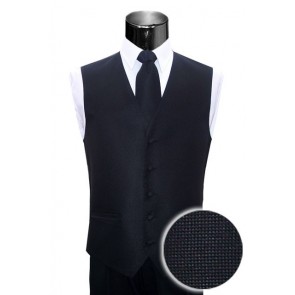 Black Silk Pique Necktie Pocket Square Set