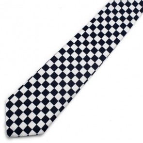 Black & White Checkered Mens Selftie Necktie