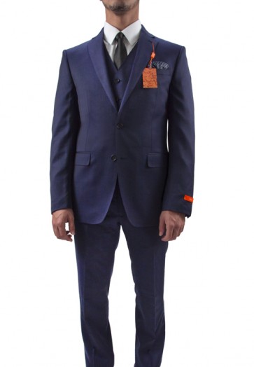 Tallia Wool Suit 3 Piece Set with Matching Vest Cobalt Blue