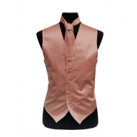 Mens Rose Gold Big and Tall Vest 4 Piece Set 