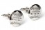 Baseball Design Cufflinks Silver Finish