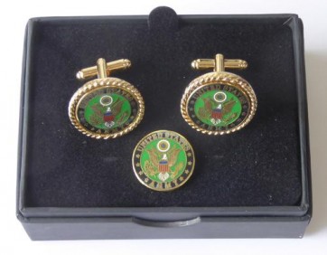 US Army Cuff Links and Lapel Pin Tie Tack