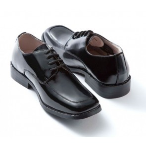Boys Tuxedo Shoes BLACK Square Toe