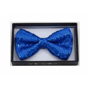 Mens Royal Blue Sequin Pre-Tied Bow Tie- Mardi Gras- Holiday