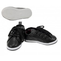 Baby Infant Boys Black Lace Up Tennis Shoe