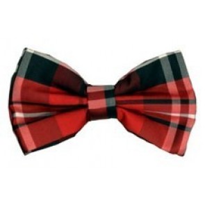 Red Plaid Christmas Red Bow Tie Pre Tied